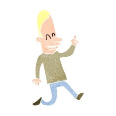 cartoon happy man pointing N66