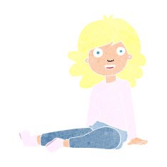 cartoon happy woman N302