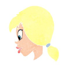 cartoon pretty female face N109