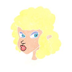 cartoon suspicious woman N22