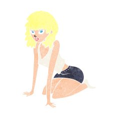 cartoon woman pulling sexy pose N2