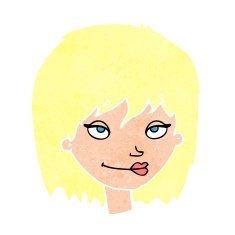 cartoon smiling woman N14