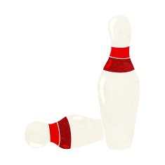 cartoon ten pin bowling skittles N8