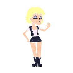 cartoon cool girl N35