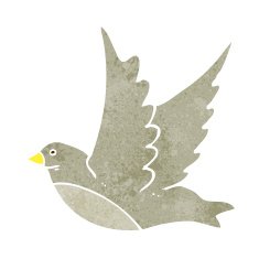 cartoon flying bird N33