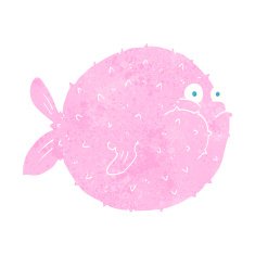Cartoon Puffer Fish N26