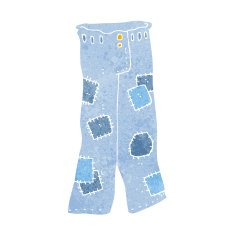 cartoon patched old jeans N32