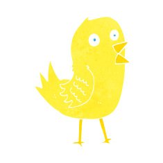 cartoon tweeting bird N19
