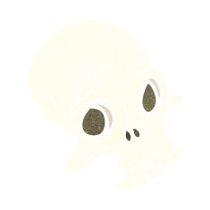 cartoon spooky skull N198