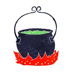 cartoon witch's cauldron N11