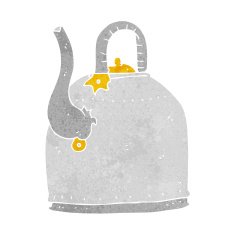old iron kettle cartoon N12
