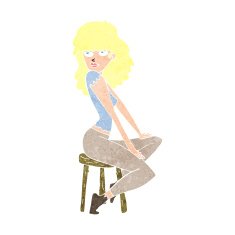 cartoon woman striking pose N12
