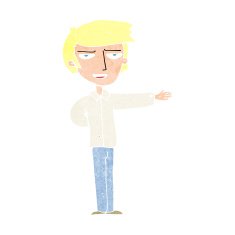 cartoon man gesturing welcome N12