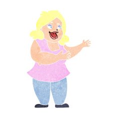 cartoon happy fat woman N8
