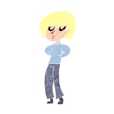 cartoon woman whistling N10