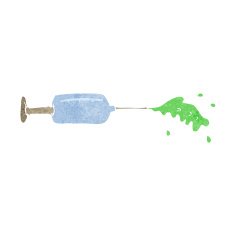 cartoon squirting medical needle N10
