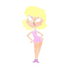 cartoon woman with hands on hips N255