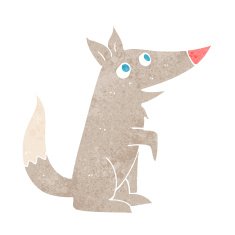 cartoon wolf cub N18
