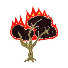 cartoon burning tree N39
