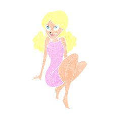 cartoon attractive woman posing N11
