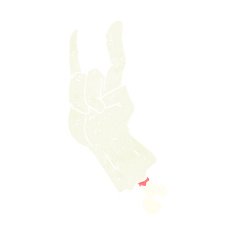 cartoon zombie hand making rock symbol N7