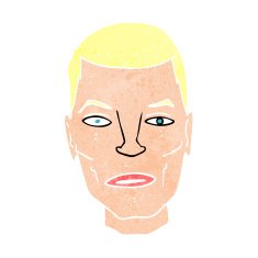 cartoon serious male face N11