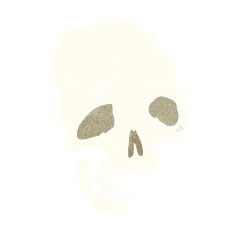 cartoon ancient spooky skull N8