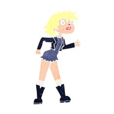 cartoon girl in leather jacket N12
