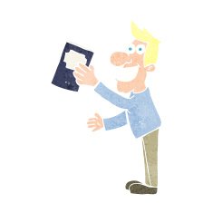cartoon man with book N11