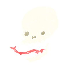 cartoon spooky skull N199