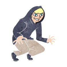 cartoon mischievous boy in hooded top N12