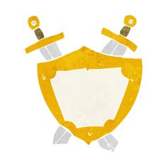 cartoon shield and swords N11