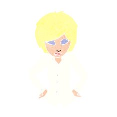 cartoon woman with hands on hips N256