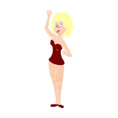 cartoon dancing woman N61