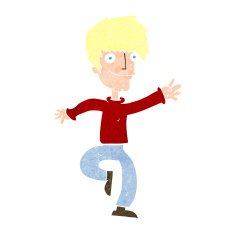 cartoon happy man dancing N39