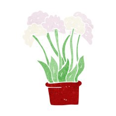 cartoon flowers in pot N23