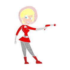 cartoon sci fi girl N12