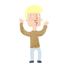 Cartoon Anxious Man N20