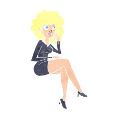 cartoon office woman sitting N11