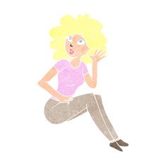 cartoon woman listening N10
