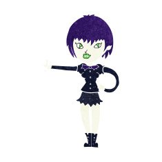 cartoon vampire girl giving thumbs up sign N22