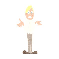 Cartoon Man Shrugging Shoulders N83