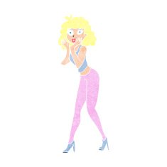 cartoon surprised woman N268