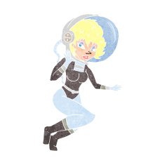 cartoon space woman N33