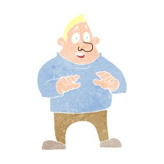 cartoon excited overweight man N12
