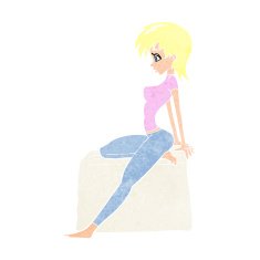 cartoon pin up pose girl N12