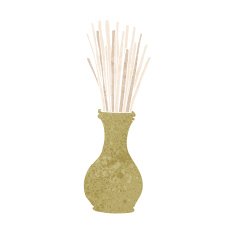 cartoon reeds in vase N12