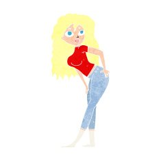 cartoon attractive woman looking surprised N12