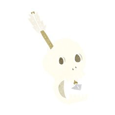 funny cartoon skull and arrow N12