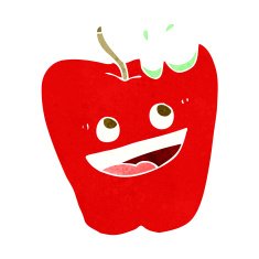 happy apple cartoon N12